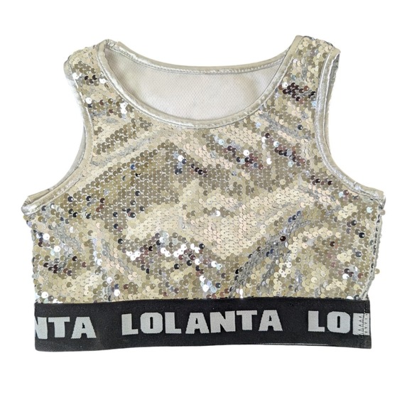 Lolanta Other - Lolanta Size 130cm Girls Silver Sequin Crop Top 1pc Hip Hop Dance Costume